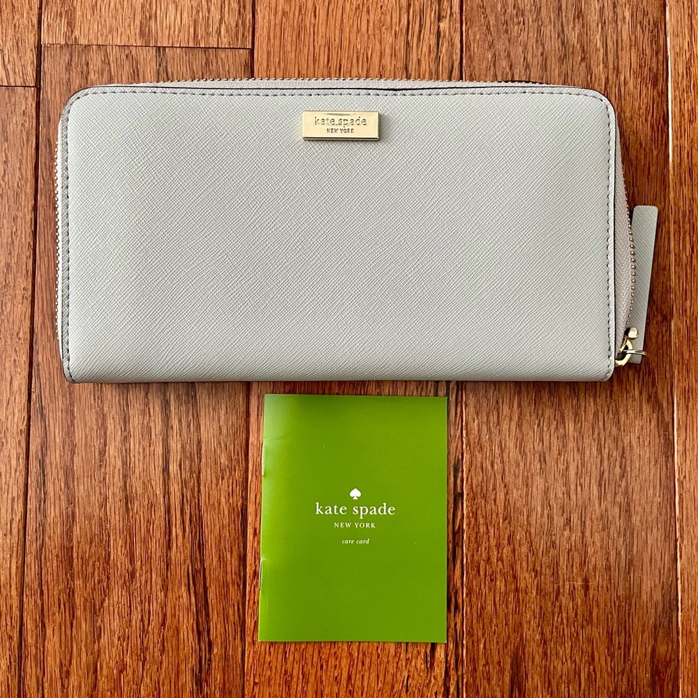 Kate Spade Light Gray Saffiano Leather Wallet